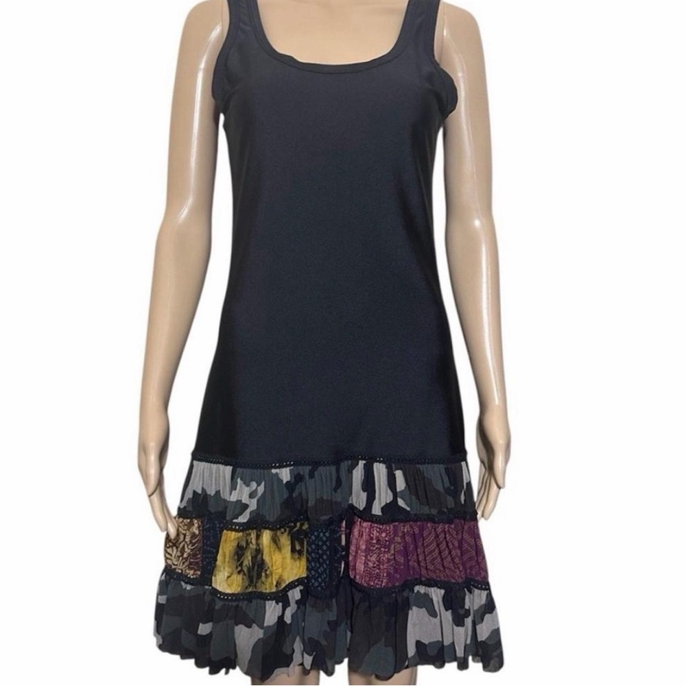 Jean Paul Gaultier Black Dress With Colorful Patchwork